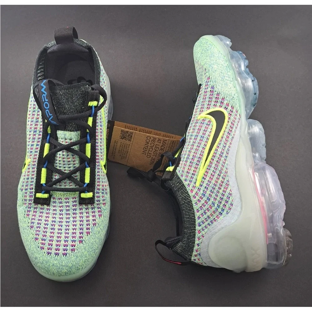 Nike Air VaporMax 2021 FK GS‎ Volt Photo Blue Woman’s Shoes Sz 7 / 5.5 Youth NWT